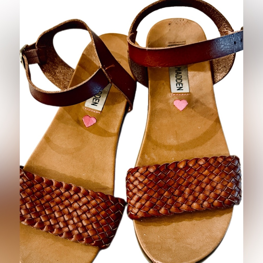 Steve Madden Brown Woven Sandals